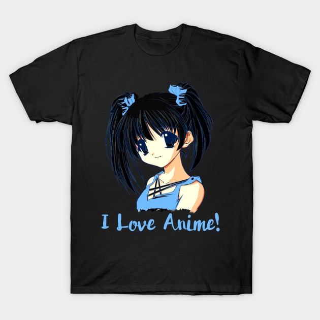 I Love Anime Cute Manga Shirt T-Shirt by GreenCowLand
